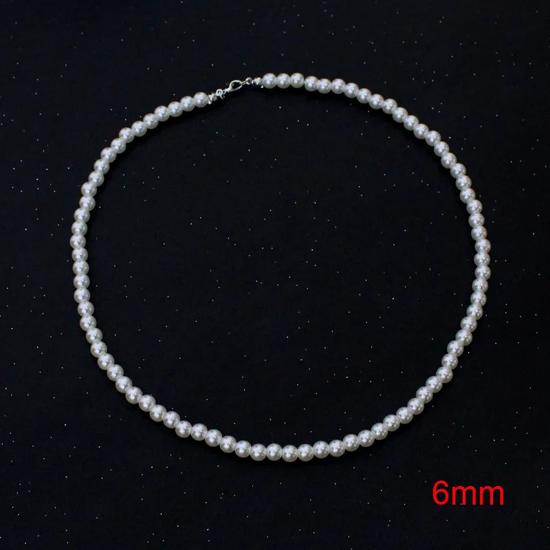 Pearl Necklace Women Men Classic Handmade Strand Bead Jewelry Luxury Trendy Choker Party Gift