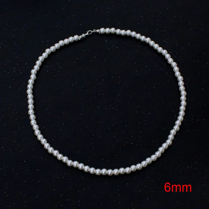 Pearl Necklace Women Men Classic Handmade Strand Bead Jewelry Luxury Trendy Choker Party Gift