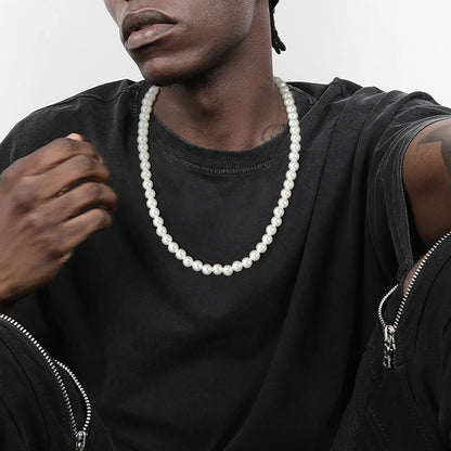 Pearl Necklace for Men,Modern Pearl Necklace, Men's Necklace Pearl Jewelry,Gift For Men Women