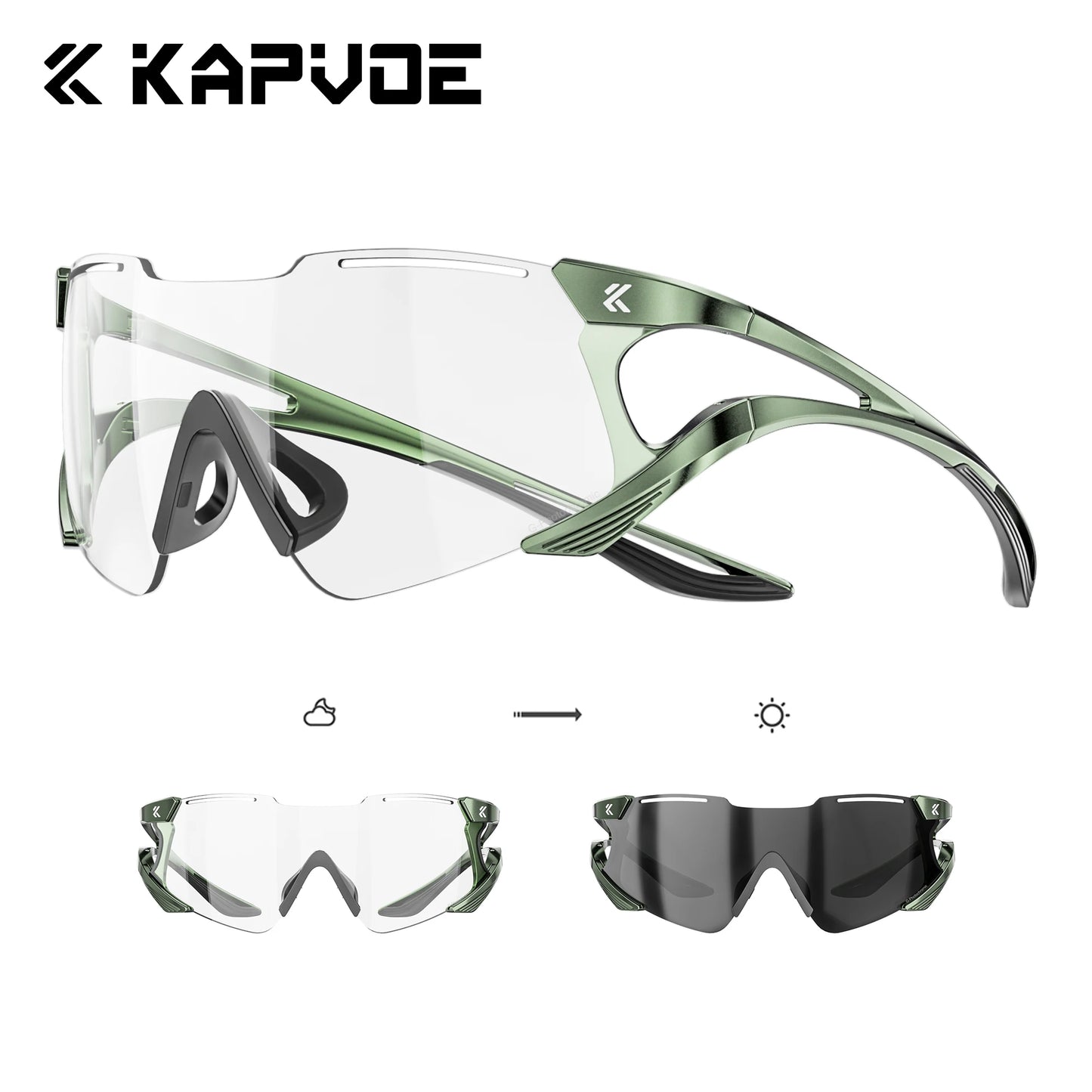 Kapvoe Cycling Sunglasses Photochromic Sports Eyewear UV400 Men MTB Eyewear Outdoor Running Goggles Hiking Sunglasses Sports