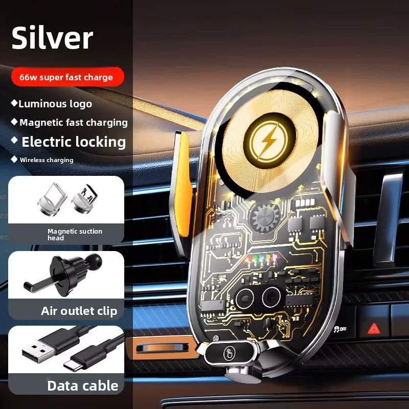 Smart Sensor Car Phone Wireless Charger 15W Fast Charging Auto-Clamping Car Phone Holder For IPhone And All Enable Android