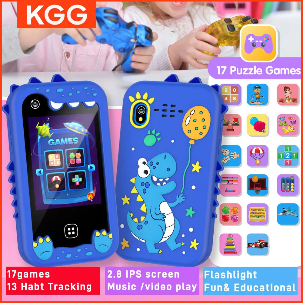 Kids Smart Phone for Girls Boys Dual Camera Music Player 17 Games Toddler Learning Phone Kids Cell Phone Toys Birthday Gifts