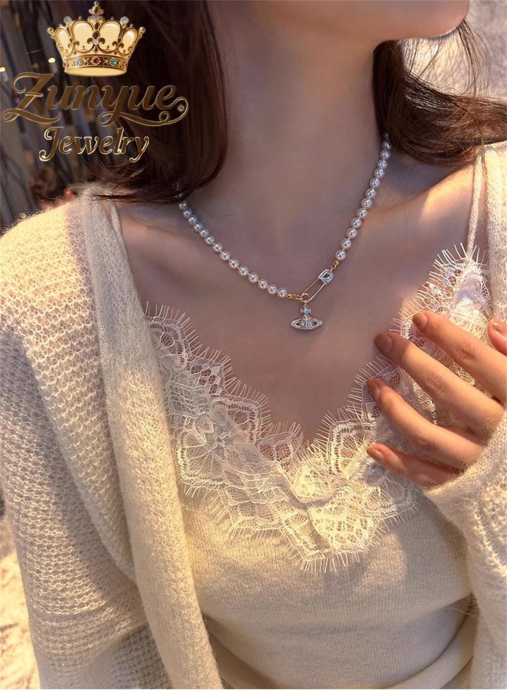 Natural Freshwater Pearl Necklace Exquisite High-end Sexy Young Girls Holiday Gift "ins High-end feel" Luxury Quality Jewelry