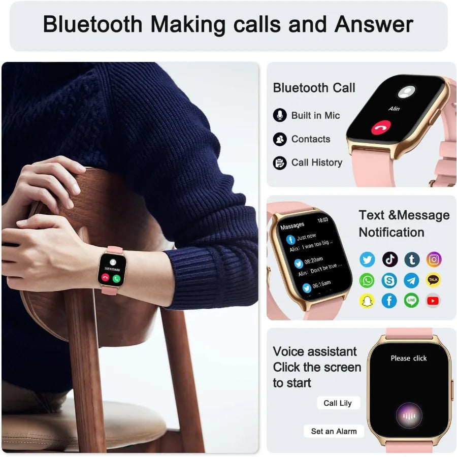 Smart Watch for Men Women Fitness: Running Smart Watches for Men Digital Mens Watches Make Answer Call Waterproof Smartwatch An