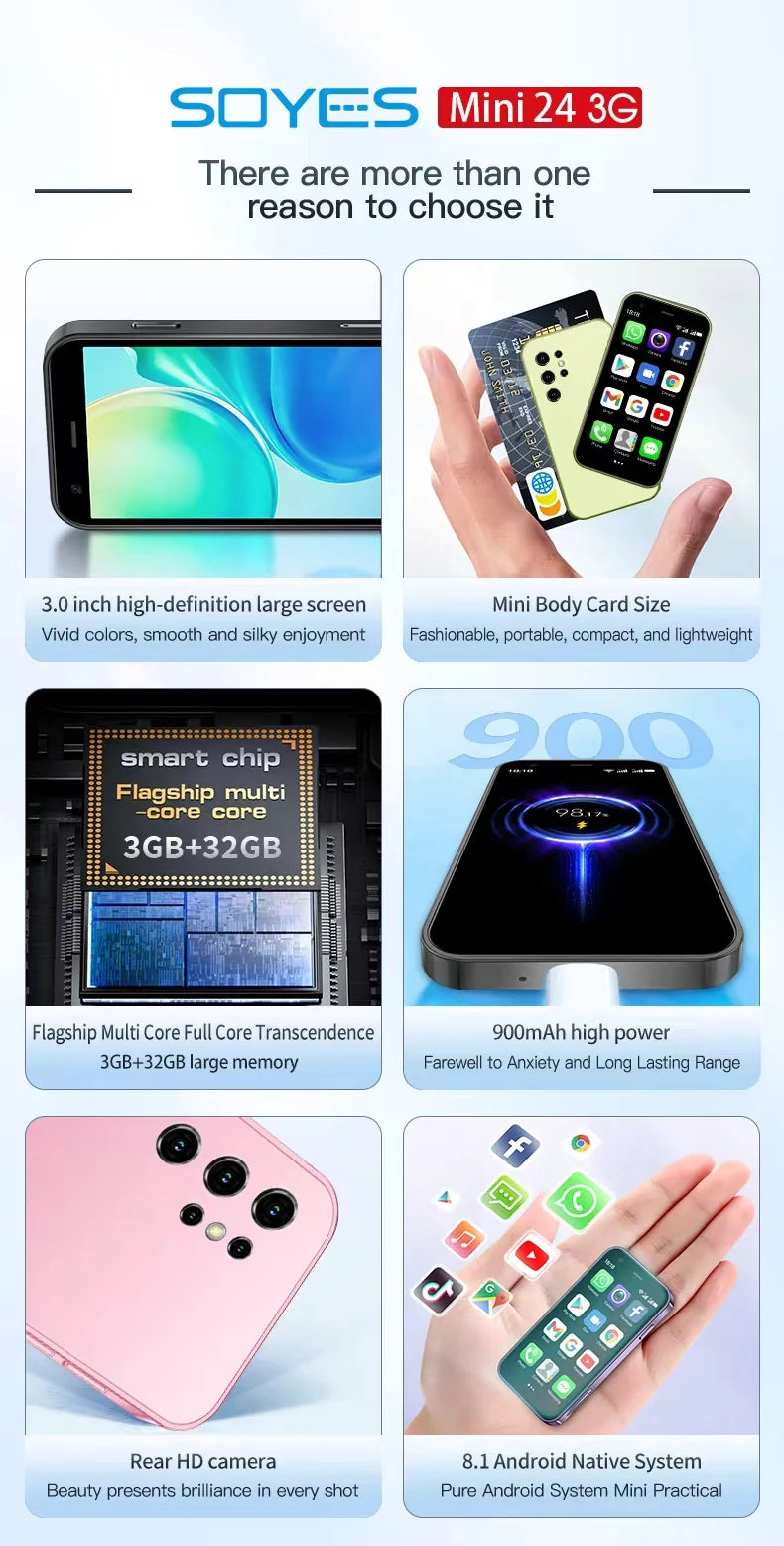 Mini 24-inch smart phone dual SIM dual standby dual SIM dual standby all network universal global version