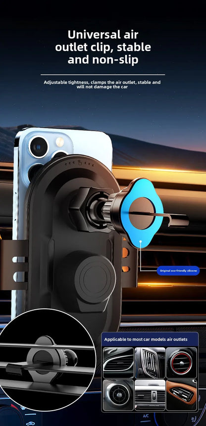 Smart Sensor Car Phone Wireless Charger 15W Fast Charging Auto-Clamping Car Phone Holder For IPhone And All Enable Android