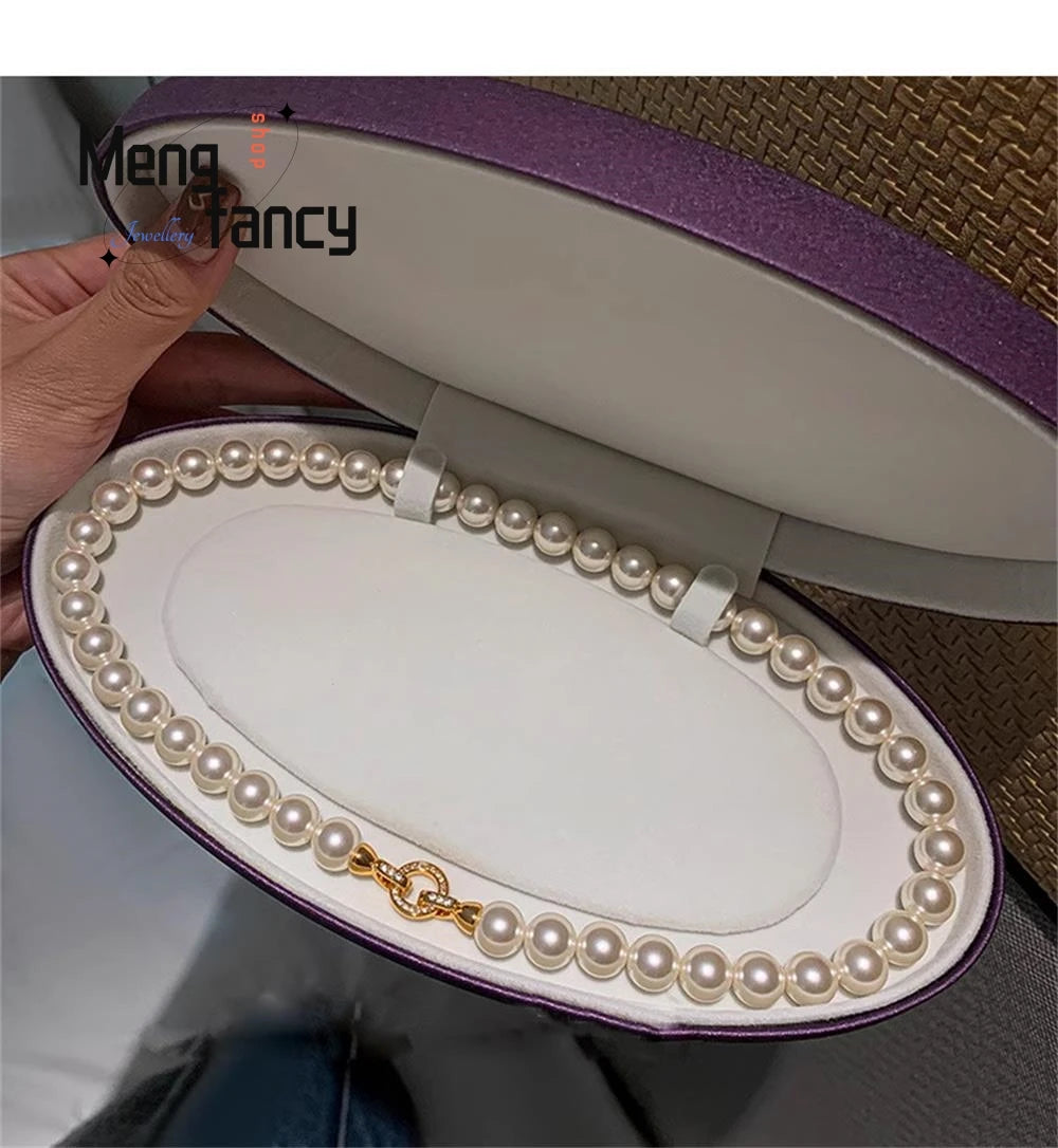 Natural Freshwater Pearl Necklace Simple Exquisite Elegant Luxury Fashion Fine Jewelry Sexy Young Girls High-grade Holiday Gifts