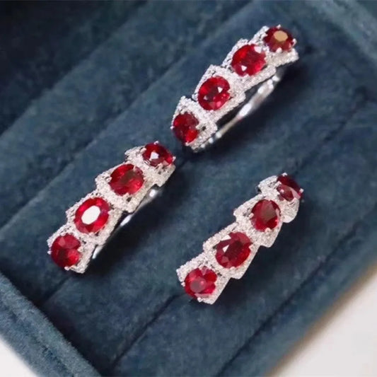 Natural Ruby Ring, 925 Sterling Silver, Simple and Exquisite Style Recommended By The Owner