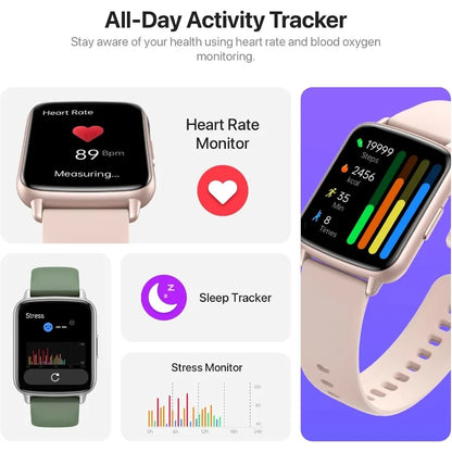 Smart Watch 1.83HD Smartwatches for Men Women Answer Make Call Fitness Watch with 100+Sports Modes Heart Rate Pedometer Sleep M