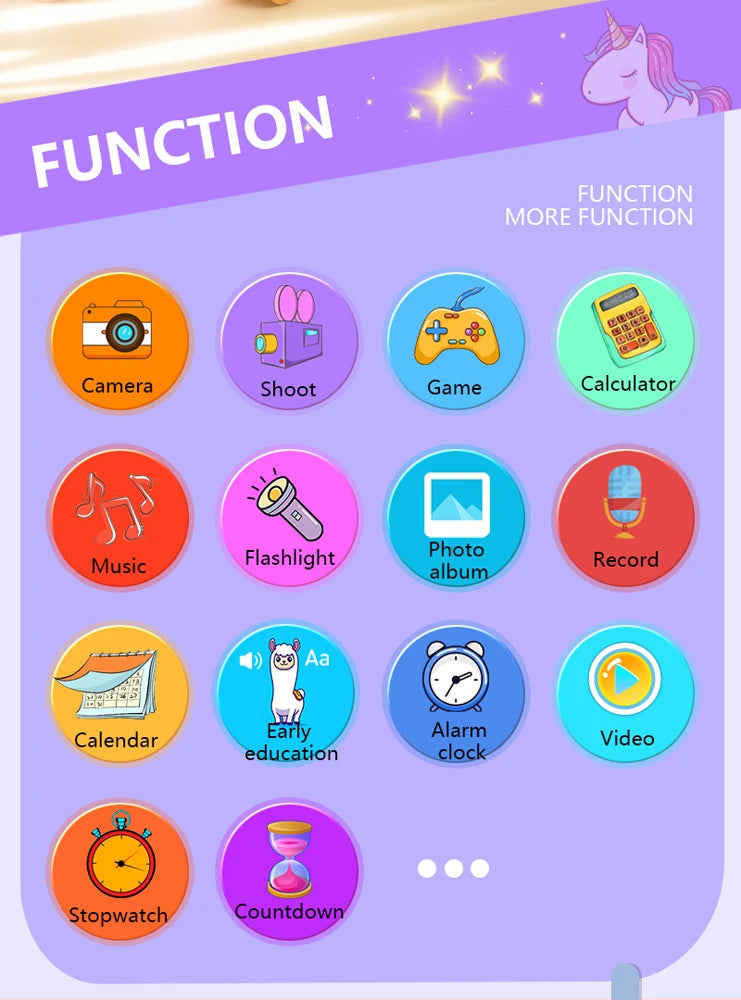 Kids Smart Phone Educational Toys Dual Camera Music Player Baby Phone With 8G Memro Game Learning for Age 3-12 Brithday Gifts