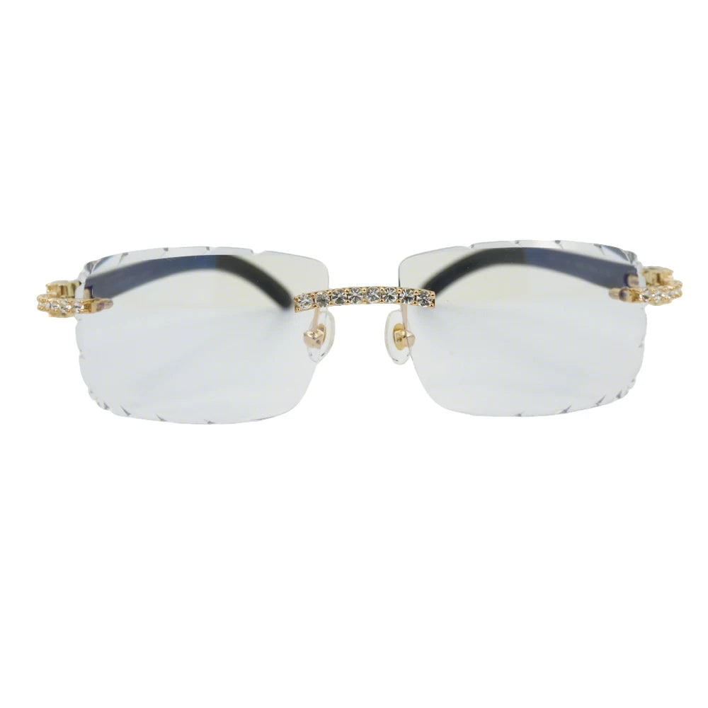 Horn Sunglasses Rimless metal ultra light titanium polarized UV400 lenses retro horn temples unisex For beach driving daily use