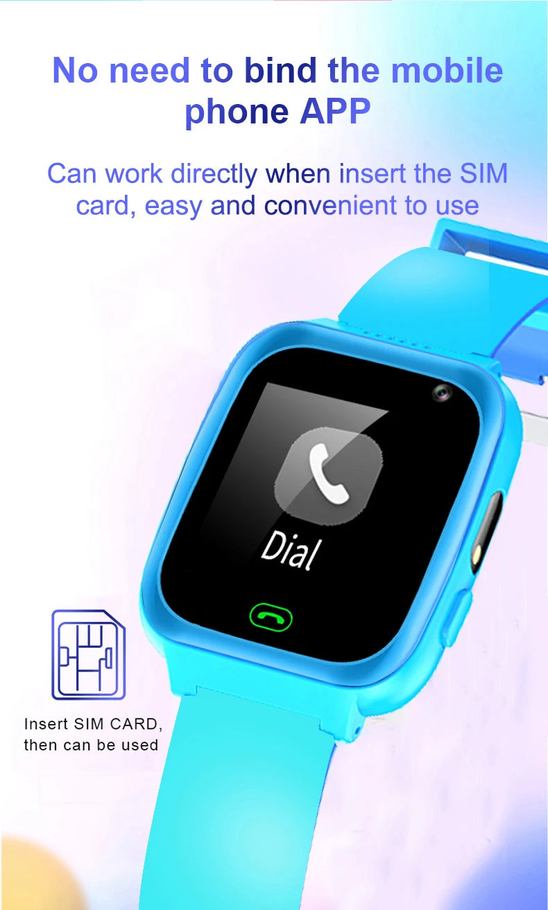 2g Kids Smart Phone Watch Phone Call SOS Video Music Player Camera Games Flashlights Calculator Alarm Clock  Smartwatch Children