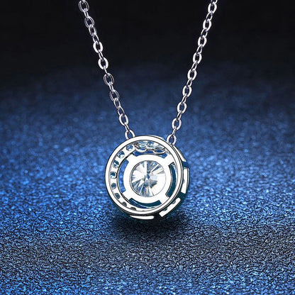 Tezzc 0.5ct 1ct Moissanite Necklace for Women 925 Sterling Silver with Gold Plated Pendant Luxury Necklaces Jewelry Wholesale