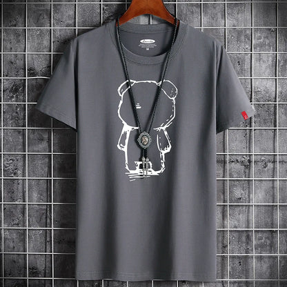 T Shirt for Men Men's Clothing Fitness White O Neck Anime Man T-shirt For Male Oversized Tops New Men T-shirts Goth Punk