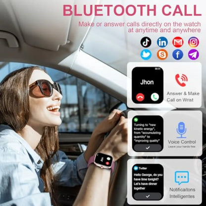 Smart Watch 1.91 HD Smartwatch for Men Women Answer Make Call Fitness Tracker with 100+ Sport Modes IP68 Waterproof Heart Rate