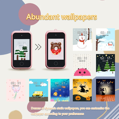 Kids Smart Phone Toys with 32GB TF card,USB Charging, 720P IPS Touch screen,Dual Camera Smart Phone For Kids, Gifts Play Phone