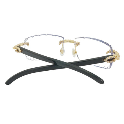 Horn Sunglasses Rimless metal ultra light titanium polarized UV400 lenses retro horn temples unisex For beach driving daily use