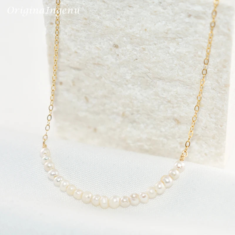 Natural Pearl Necklace Handmade Jewelry Choker  925 Silver Gold Filled Pendants Boho Collier Femme Kolye Collares Necklace