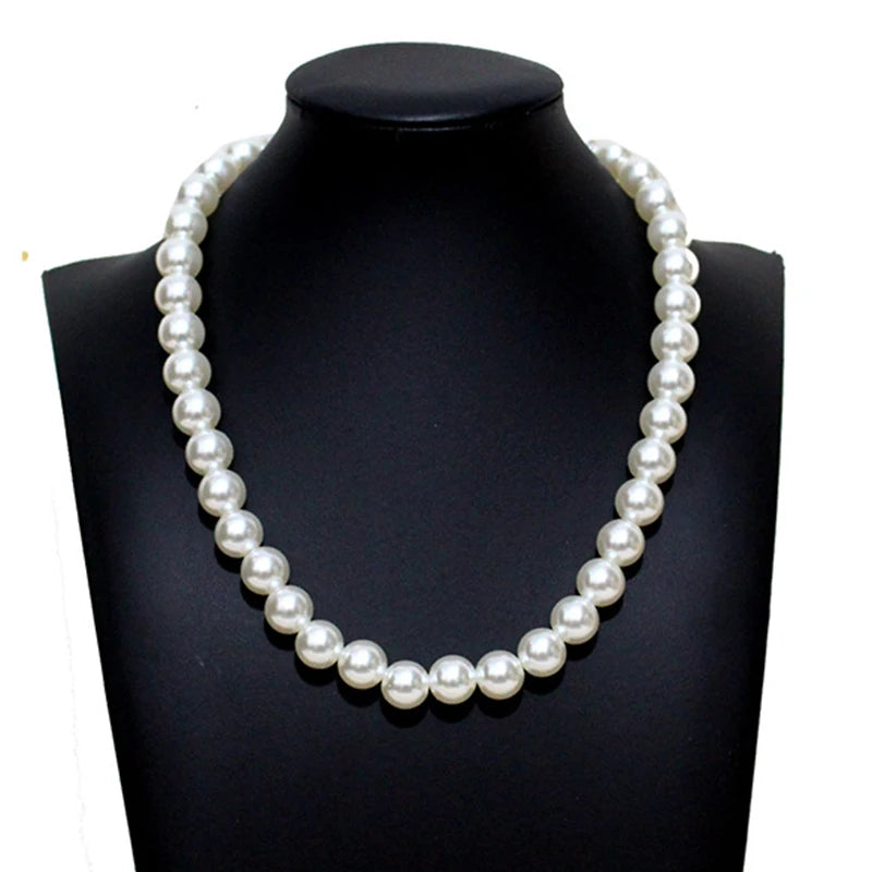 Pearl Necklace Women Men Classic Handmade Strand Bead Jewelry Luxury Trendy Choker Party Gift