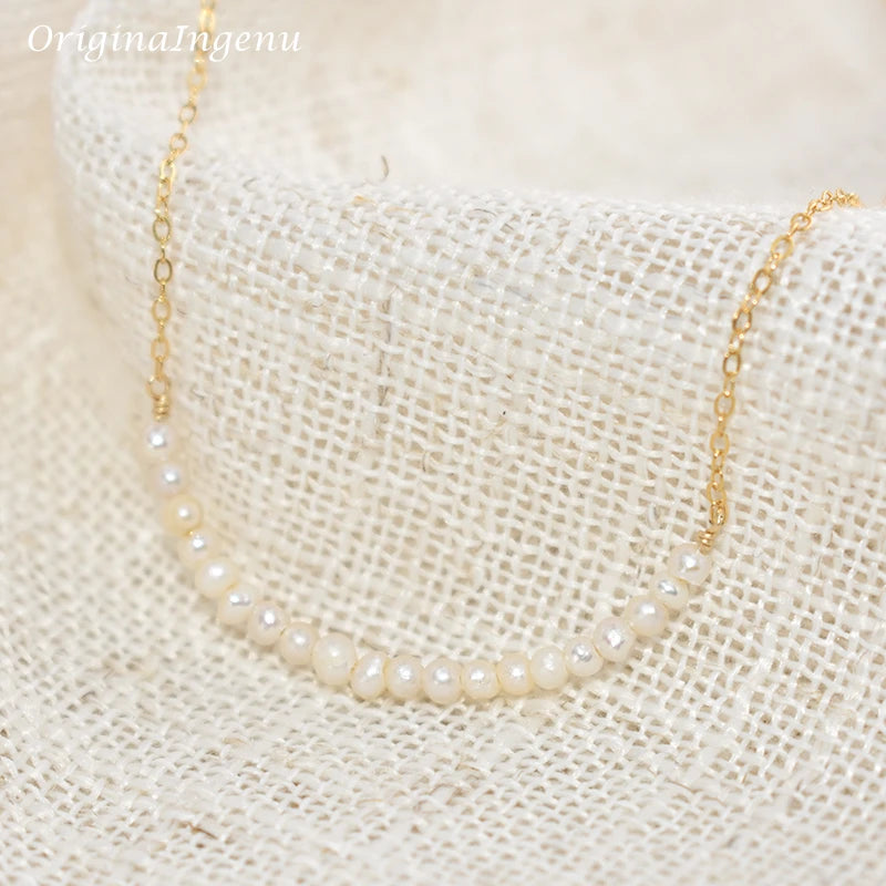 Natural Pearl Necklace Handmade Jewelry Choker  925 Silver Gold Filled Pendants Boho Collier Femme Kolye Collares Necklace