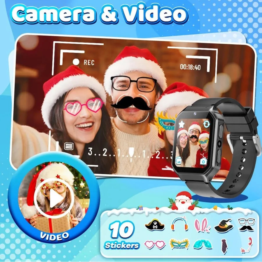 Smart Watch for Kid Age 4 5 6 7 8 9 10 Boys Girls Learning Toy with 26 Puzzle Game 1.69 Touch Screen HD Camera Video Music Play