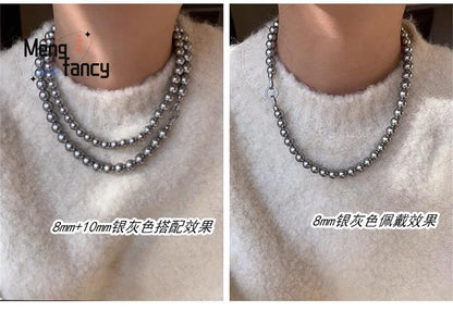 Natural Freshwater Pearl Necklace Simple Exquisite Elegant Luxury Fashion Fine Jewelry Sexy Young Girls High-grade Holiday Gifts