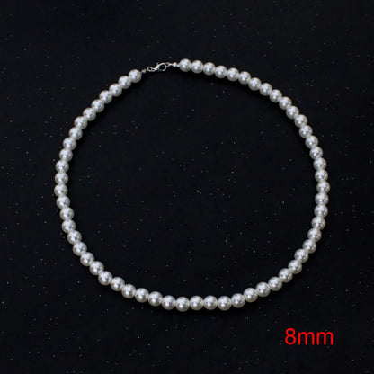 Pearl Necklace Women Men Classic Handmade Strand Bead Jewelry Luxury Trendy Choker Party Gift