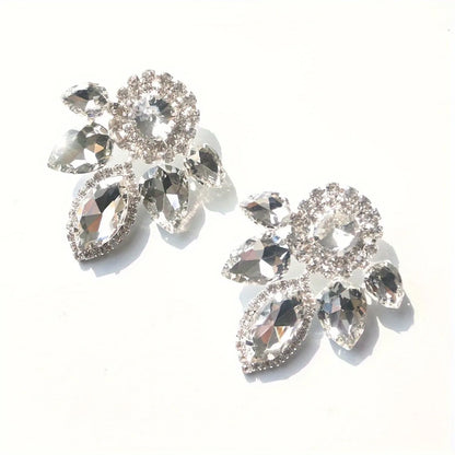 Hot selling luxury banquet necklace, rhinestone droplet shaped fashionable earrings, pendant necklace set, women's jewelry