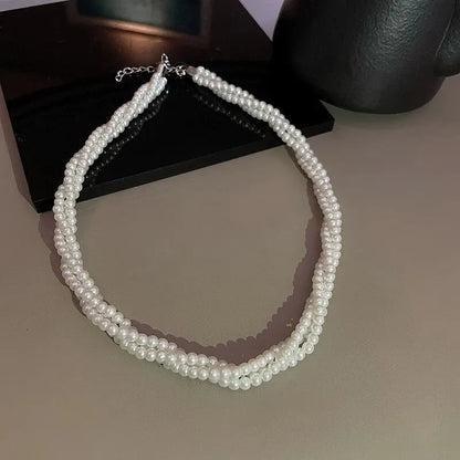 Imitaition Pearl Necklace for Women Simple Fashion Collarbone Chain White Choker Necklaces Designer Wedding Jewelry Wholesale