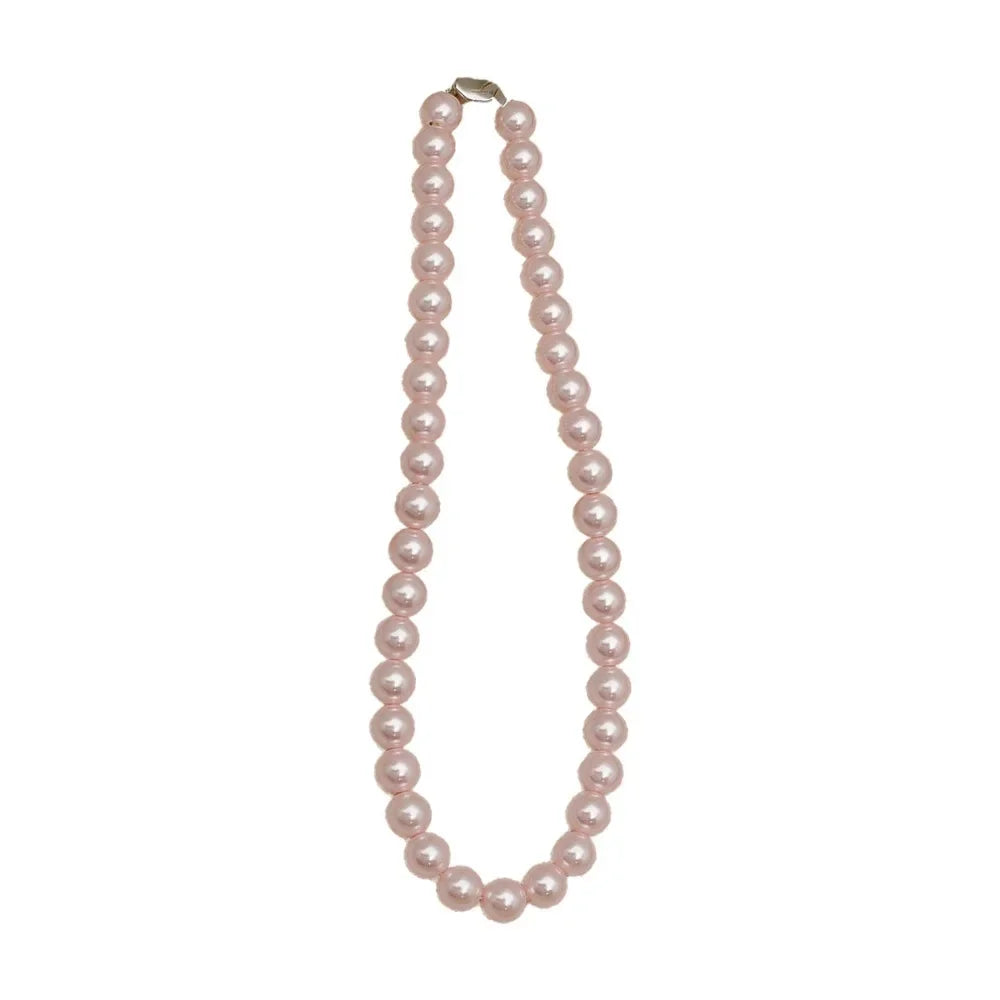 Pink Pearl Necklace for Women Charming Girl Gift Collar De Mujer Birthday Wedding Korean Fashion Jewelry Bulk Items Wholesale