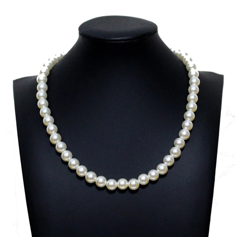 Pearl Necklace Women Men Classic Handmade Strand Bead Jewelry Luxury Trendy Choker Party Gift