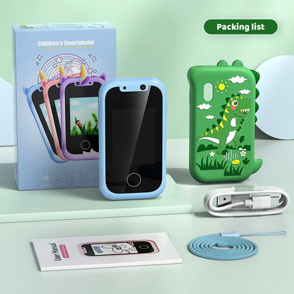 Kids Smart Toy Phone Toddler Touchscreen Game Phone MP3 Music Player with Dual Camera for Girl Boy Christmas Birthday Gifts