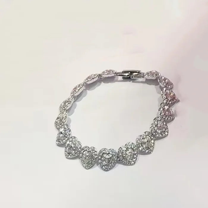 Love pearl necklace, women's light luxury versatile earrings, high-end feeling bracelet jewelry set