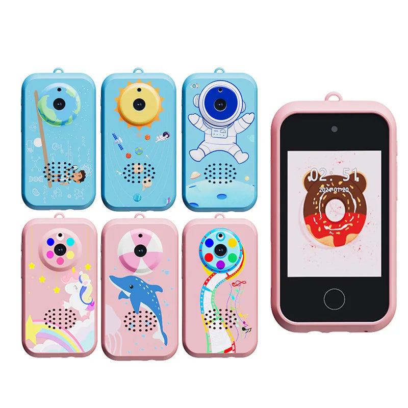 Kids Smart Phone Toys with 32GB TF card,USB Charging, 720P IPS Touch screen,Dual Camera Smart Phone For Kids, Gifts Play Phone
