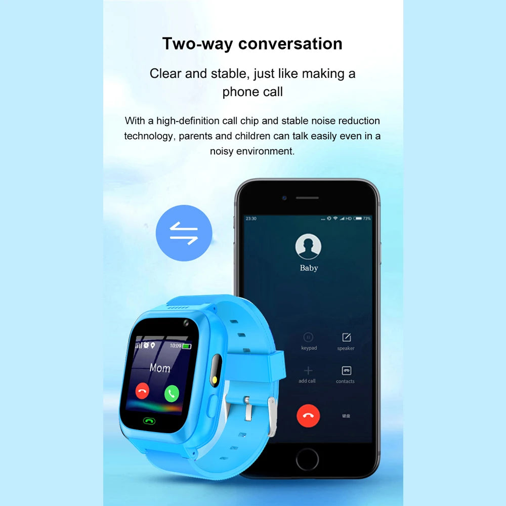 2g Kids Smart Phone Watch Phone Call SOS Video Music Player Camera Games Flashlights Calculator Alarm Clock  Smartwatch Children