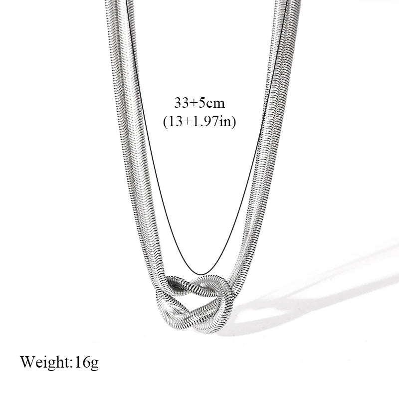 EILIECK Silver Color Cuban Chain Necklace For Women Girl Fashion New Party Gift Thick Neck Chain Waterproof Jewelry Bijoux