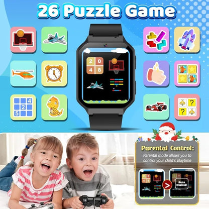 Smart Watch for Kid Age 4 5 6 7 8 9 10 Boys Girls Learning Toy with 26 Puzzle Game 1.69 Touch Screen HD Camera Video Music Play