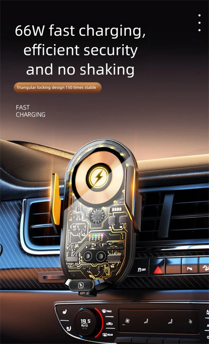 Smart Sensor Car Phone Wireless Charger 15W Fast Charging Auto-Clamping Car Phone Holder For IPhone And All Enable Android