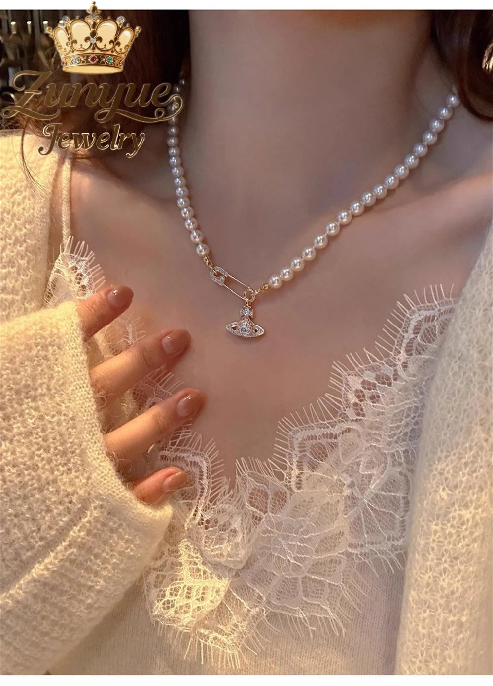 Natural Freshwater Pearl Necklace Exquisite High-end Sexy Young Girls Holiday Gift "ins High-end feel" Luxury Quality Jewelry