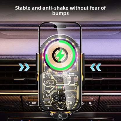 Smart Sensor Car Phone Wireless Charger 15W Fast Charging Auto-Clamping Car Phone Holder For IPhone And All Enable Android