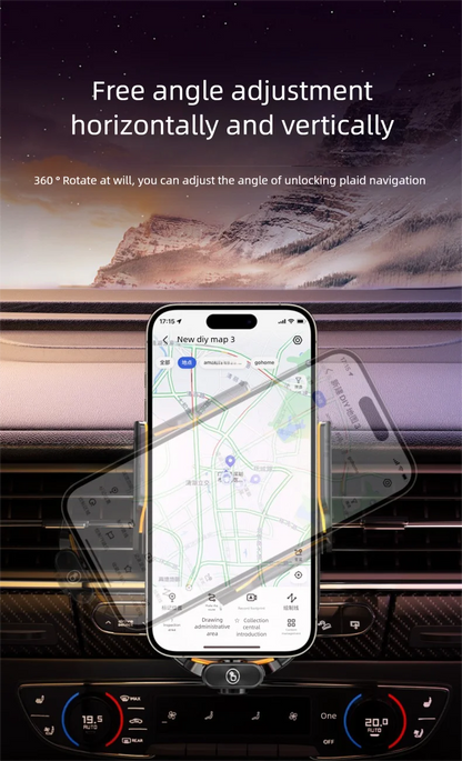 Smart Sensor Car Phone Wireless Charger 15W Fast Charging Auto-Clamping Car Phone Holder For IPhone And All Enable Android