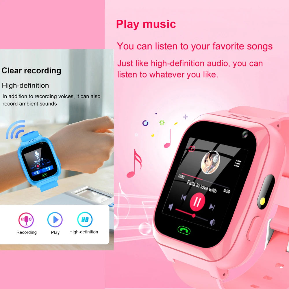 2g Kids Smart Phone Watch Phone Call SOS Video Music Player Camera Games Flashlights Calculator Alarm Clock  Smartwatch Children