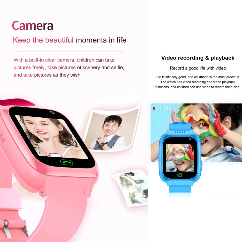 2g Kids Smart Phone Watch Phone Call SOS Video Music Player Camera Games Flashlights Calculator Alarm Clock  Smartwatch Children