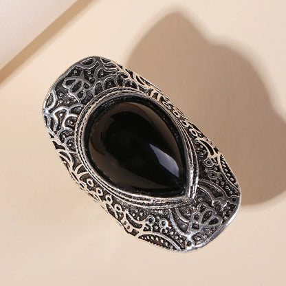 Women's fashionable geometric ring design, retro personality, exaggerated jewelry