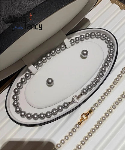 Natural Freshwater Pearl Necklace Simple Exquisite Elegant Luxury Fashion Fine Jewelry Sexy Young Girls High-grade Holiday Gifts