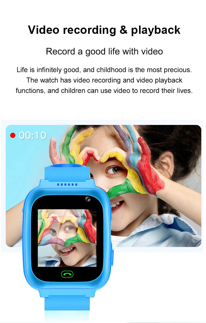 2g Kids Smart Phone Watch Phone Call SOS Video Music Player Camera Games Flashlights Calculator Alarm Clock  Smartwatch Children