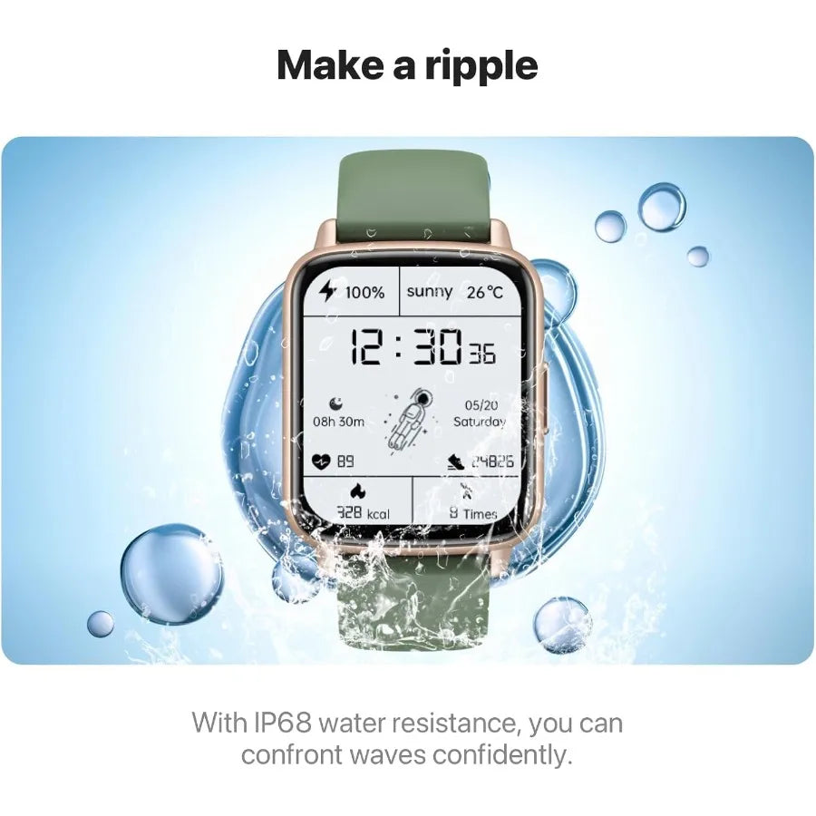 Smart Watch 1.83HD Smartwatches for Men Women Answer Make Call Fitness Watch with 100+Sports Modes Heart Rate Pedometer Sleep M