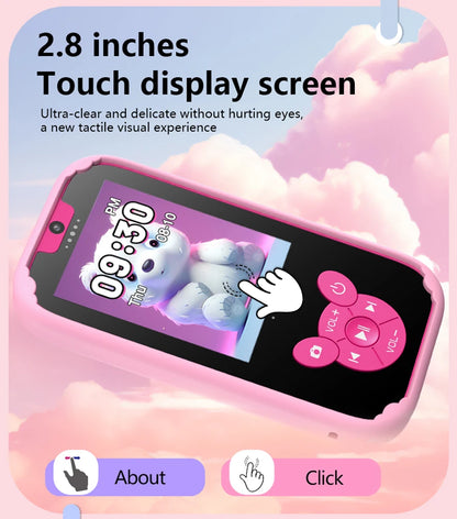 Kids Smart Phone Educational Toys Dual Camera Music Player Baby Phone With 8G Memro Game Learning for Age 3-12 Brithday Gifts