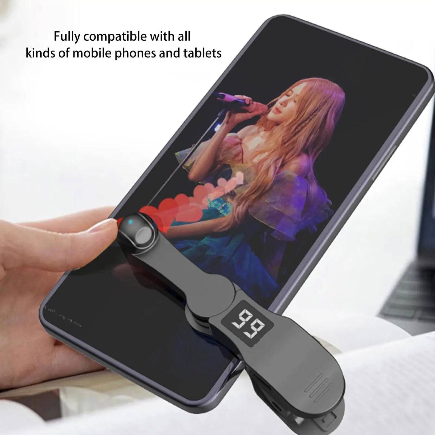 Smart Phone Auto Clicker, Automatic Finger Tapping Device, Continuous Clicking Tool for Live Stream Likes Shopping Tasks