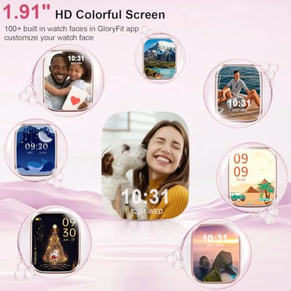 Smart Watch 1.91 HD Smartwatch for Men Women Answer Make Call Fitness Tracker with 100+ Sport Modes IP68 Waterproof Heart Rate